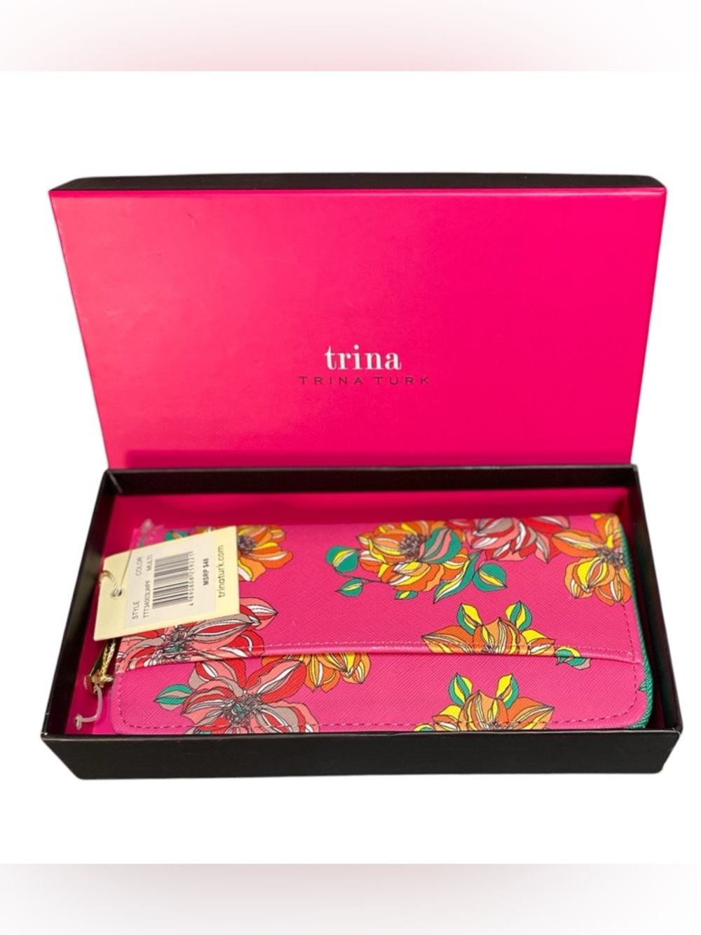 NWT Trina Turk Pink Floral Wallet
